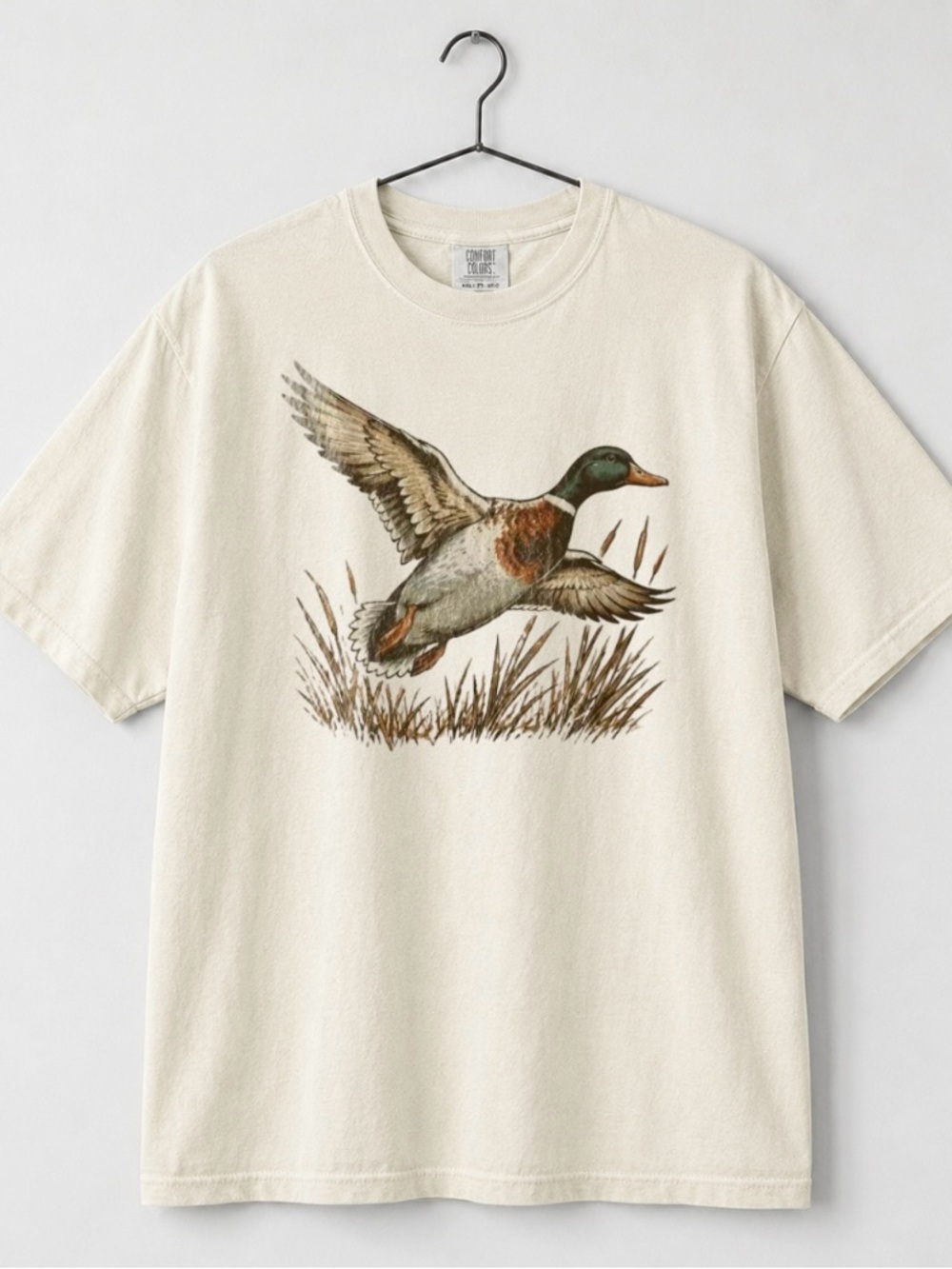 Comfort Colors Mallard Duck Retro Waterfowl Hunting Wildlife Graphic Te - Picture 2 of 5
